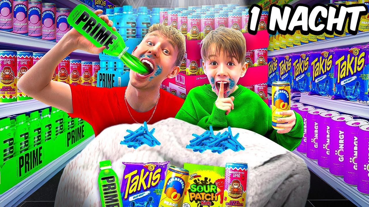 1 NACHT EINGESPERRT im SÜSSIGKEITEN LADEN! 😱🍭 (Polizei Kommt )