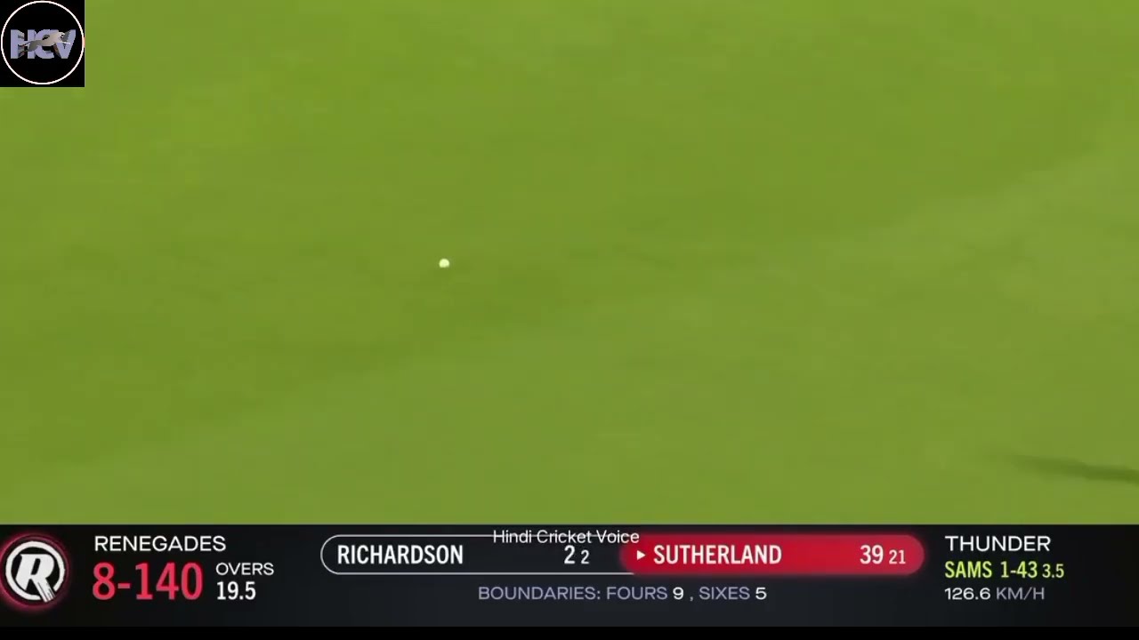 Will sutherland 26 run in an over Melbourne renegades vs Sydney thunder highilight || Bbl highlight