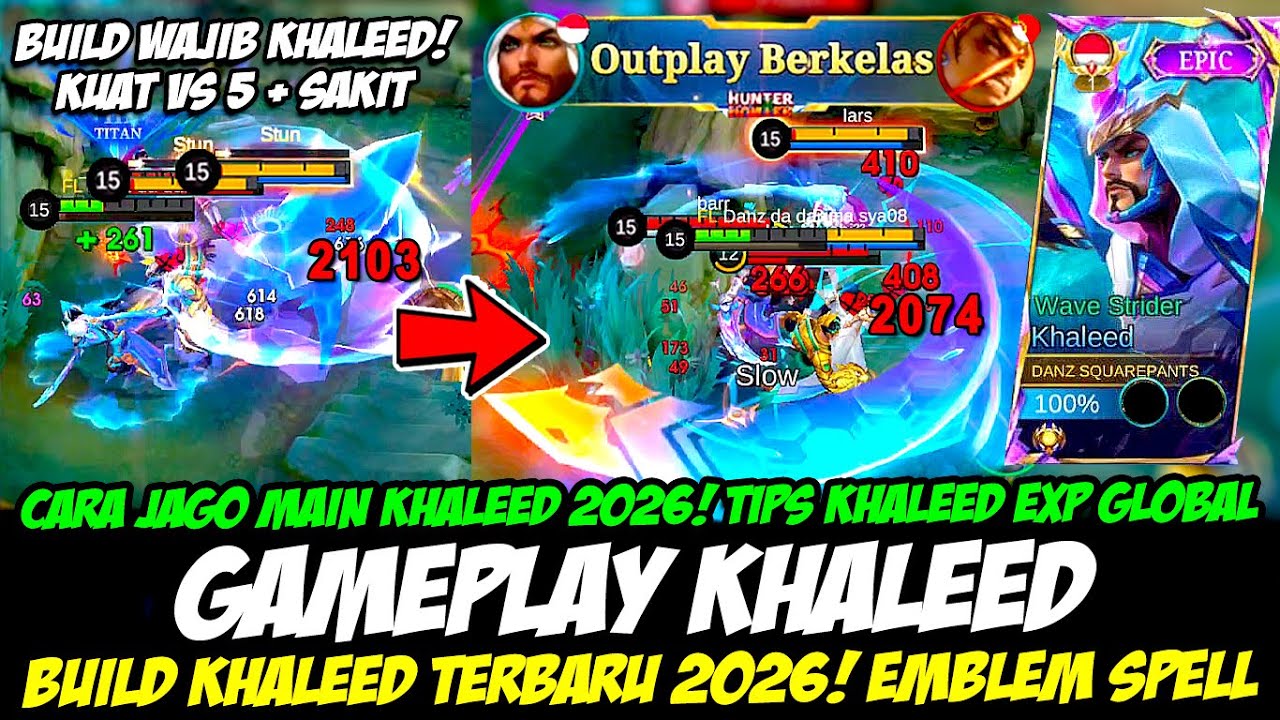 CARA JAGO MAIN KHALEED 2026❗TIPS KHALEED SAKIT + KUAT DI LANE❗BUILD KHALEED TERBARU❗KHALEED EXP LANE