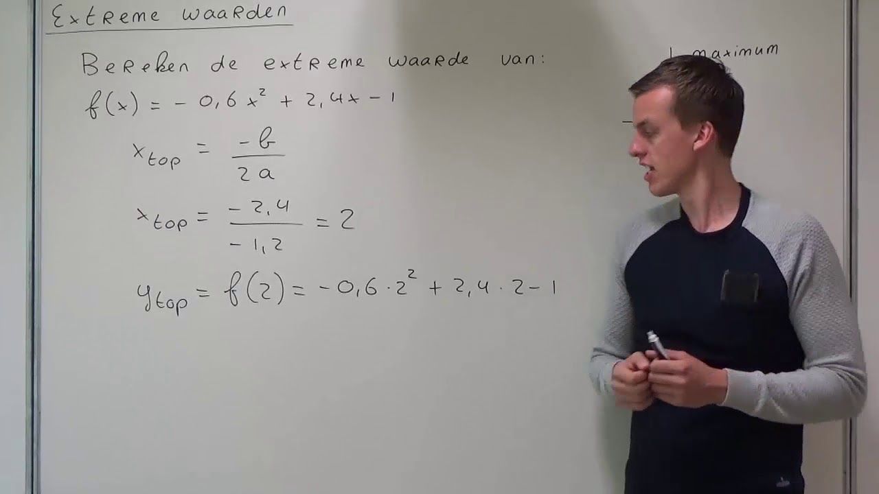 Extreme waarden (VWO wiskunde B)