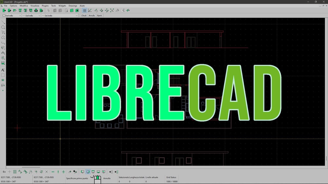 LibreCAD — Урок 01 — Введение, Загрузка, Установка, Интерфейс, Панели, Панель инструментов, Настр...