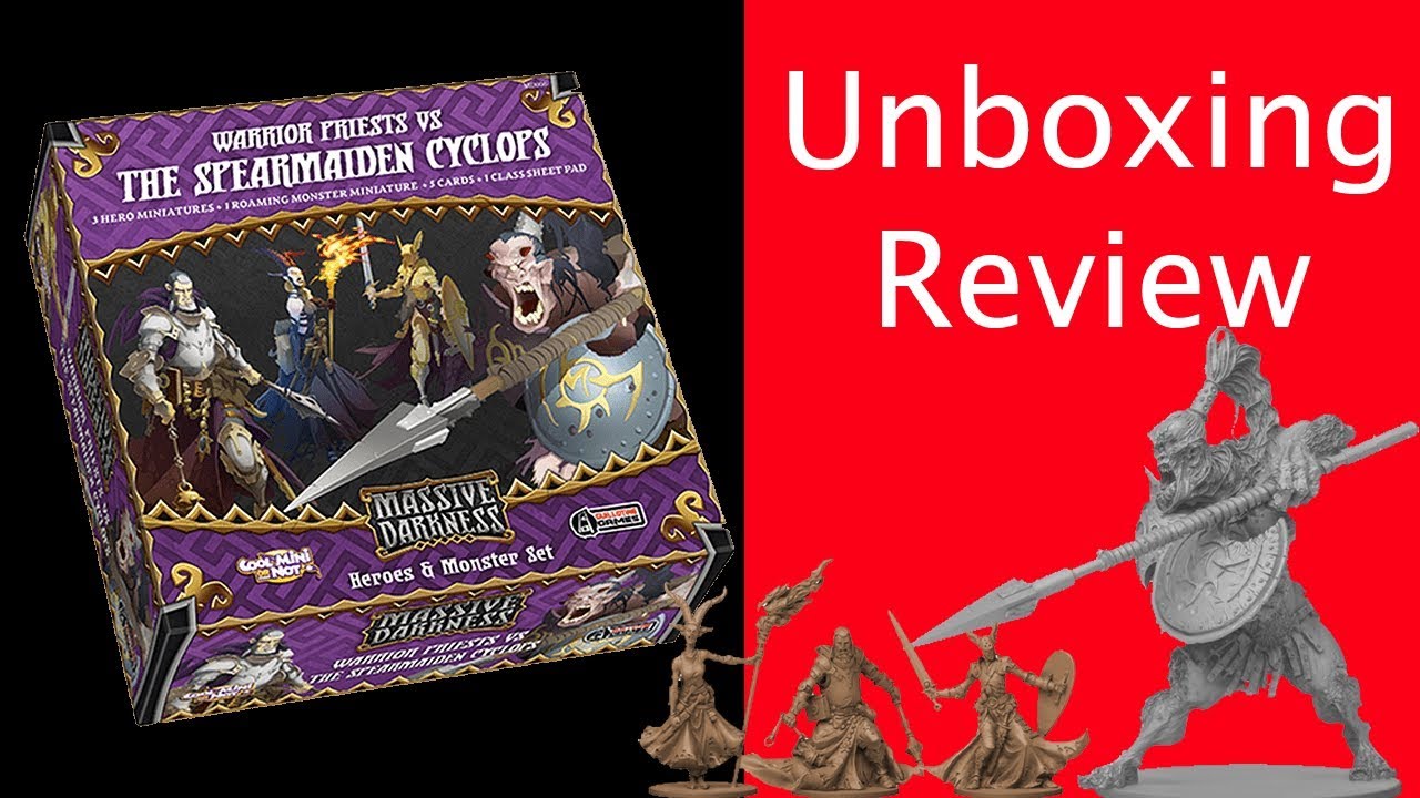 Massive Darkness add-on Review: Warrior Priests vs Spearmaiden Cyclops