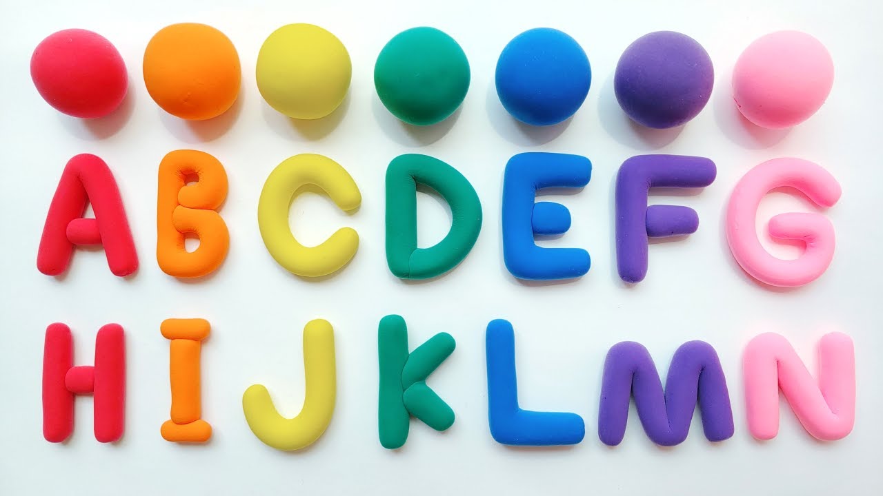 Alphabet Song 들으며 무지개 색 플레이도우로 Alphabet A부터 N까지 만들기 | abc song