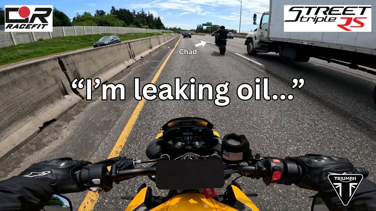 OIL LEAK on my NEW BIKE !! - 2024 Triumph Street Triple 765 RS x Growler-X - POV [HD Audio]