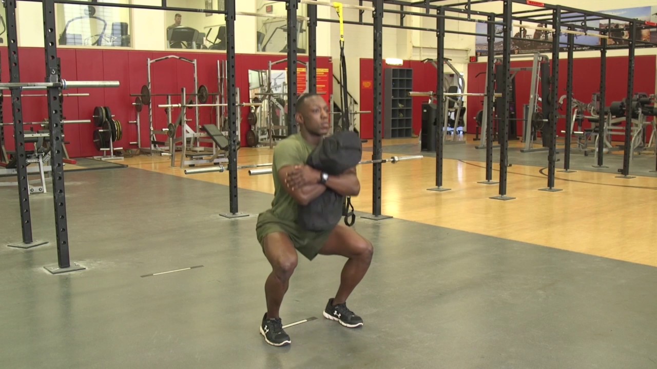 U.S. Marine Corps Fitness - Sandbag Bear Hug Squat