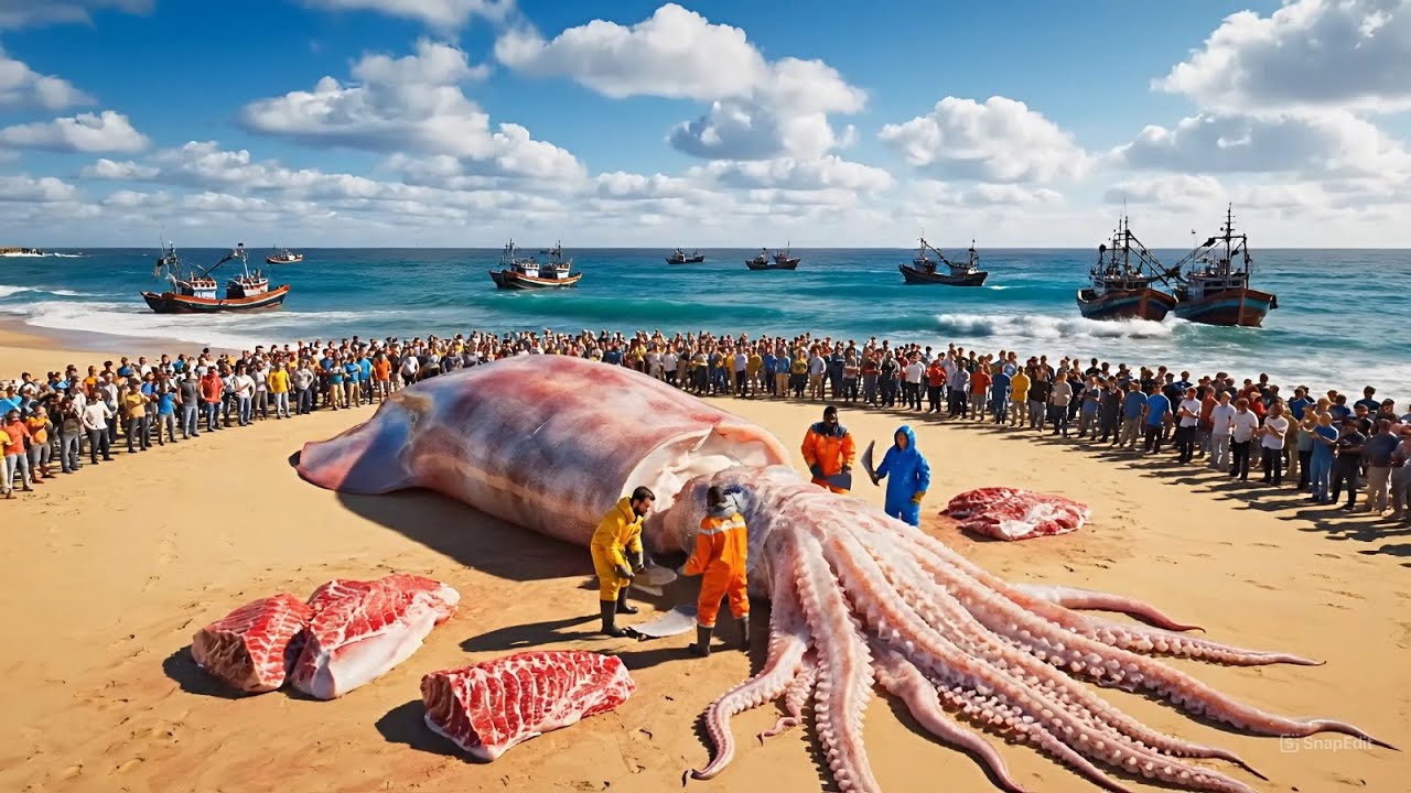 Hunting a 1,500kg Giant Squid at 2,000 Meters Deep — Deep-Sea Longline Fishing Documentary