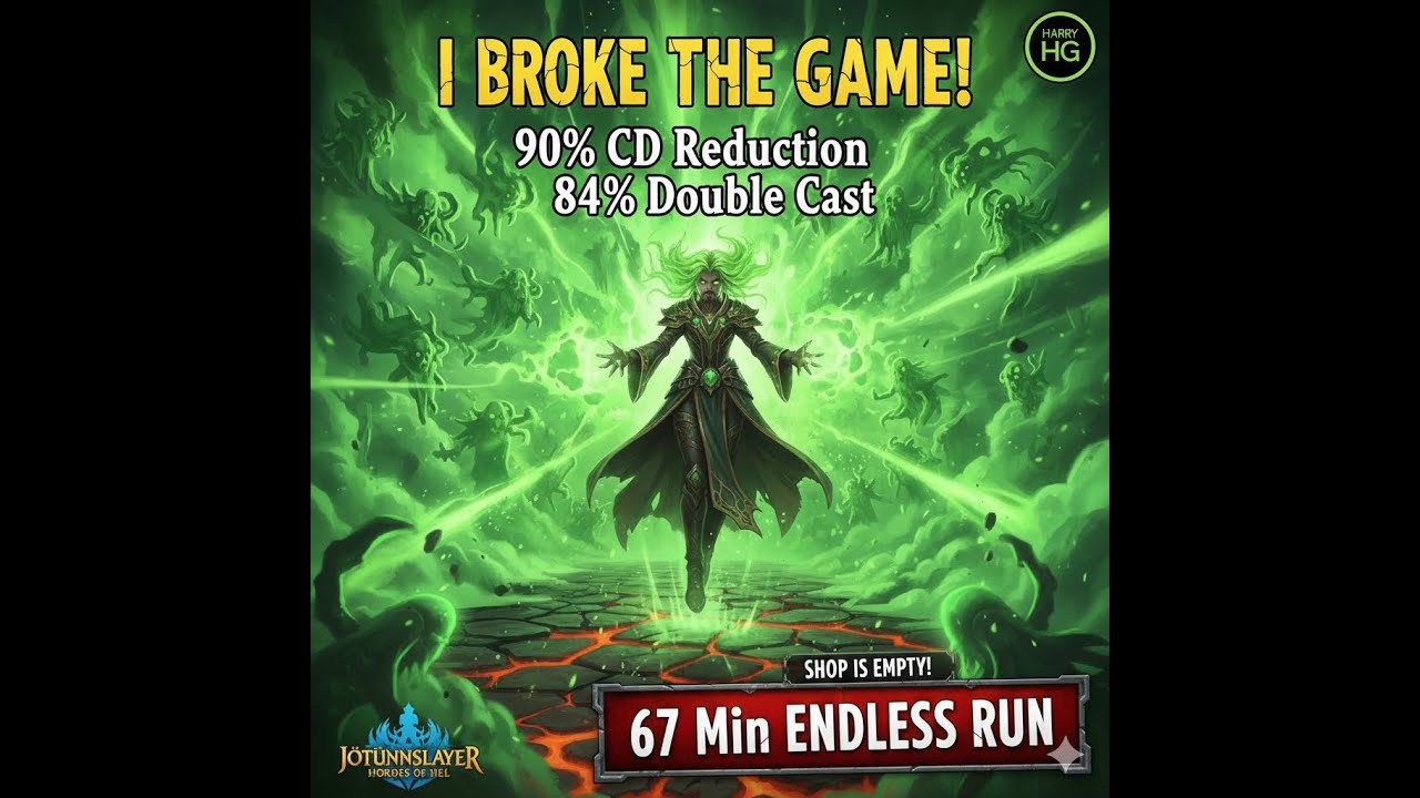 I BROKE THE GAME! 🧙‍♂️ 90% CD Reduction poison Archmage (67 Min Endless Run) | Jötunnslayer