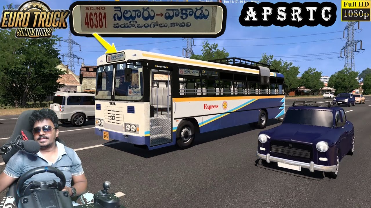 Nellore to Vakadu APSRTC Bus Driving with Logitech g29 Steering Euro Truck Simulator 2