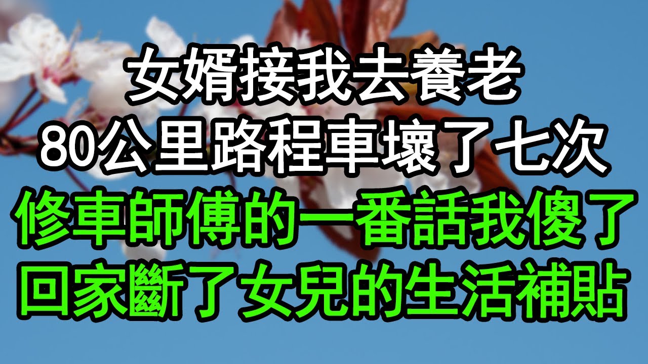 女婿接我去養老，80公里路程車壞了七次，修車師傅的一番話我傻了，回家斷了女兒的生活補貼#深夜淺讀 #為人處世 #生活經驗 #情感故事