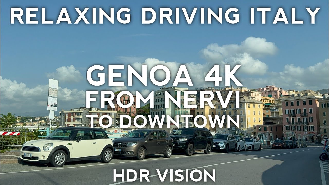 Driving Italian Coast Genoa in 4K - New From Nervi to Downtown - Italy Travel Video