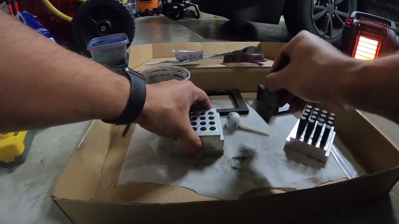 Corning black powder into baby pucks