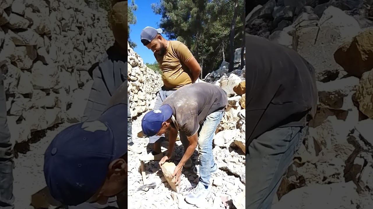 تعليم الشباب تقصيب الحجر بناء وترميم حجر صخري