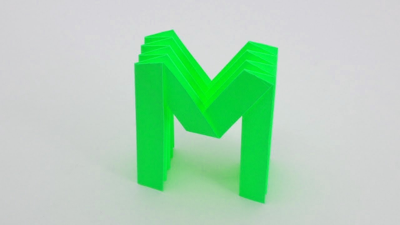 How to make an origami letter 'M'