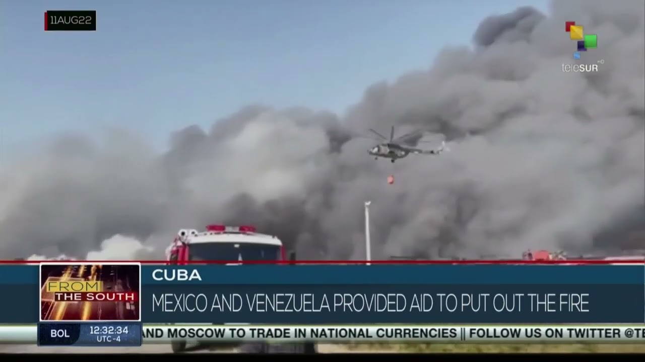 The fire at the supertanker bases in Matanzas Bay continues to be extinguished