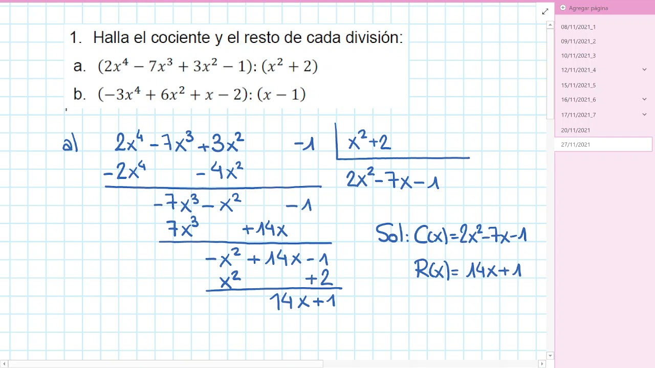 División polinomios y Ruffini