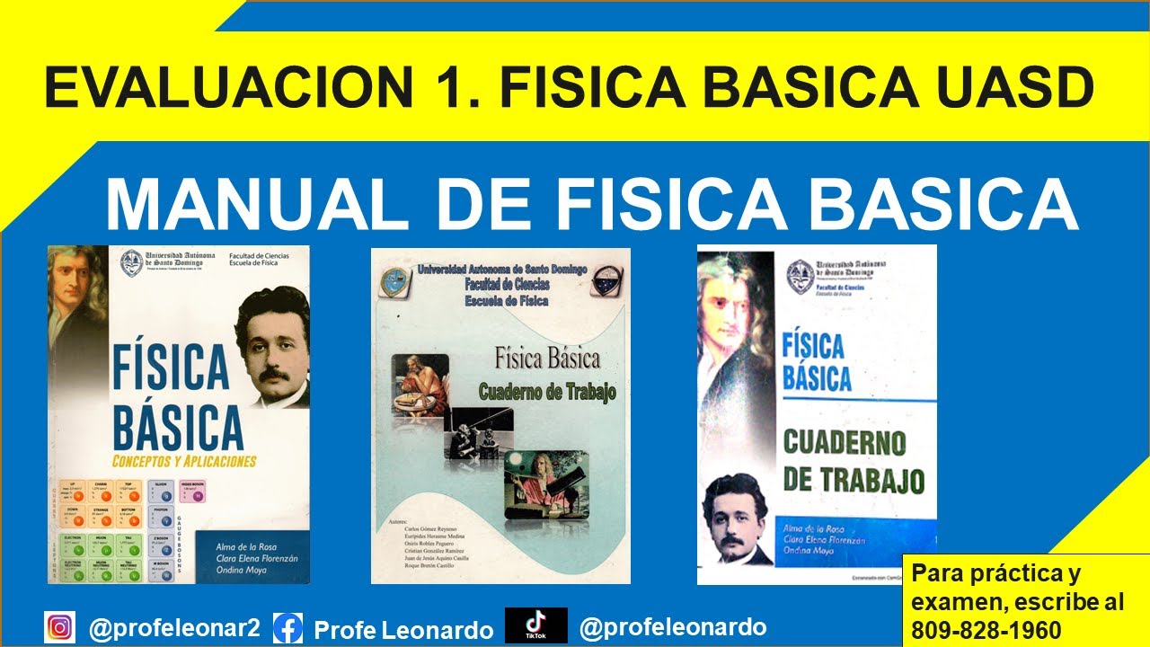 EVALUACIÓN PRACTICA 1 MANUAL DE FISICA BASICA UASD PAGINAS 24 25 Y 26