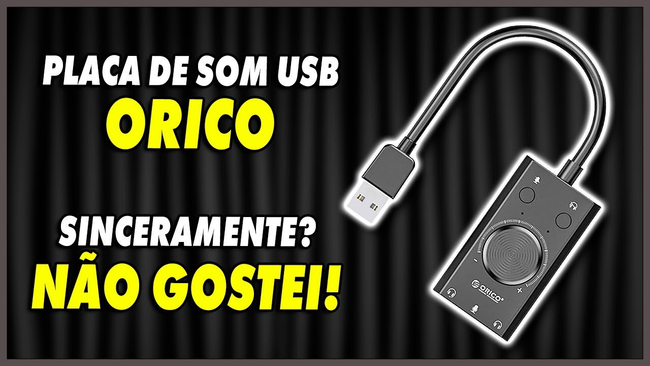 PLACA DE SOM USB ORICO COM TESTE DE VOLUME E MICROFONE (COM ENTRADA P2 E P3)