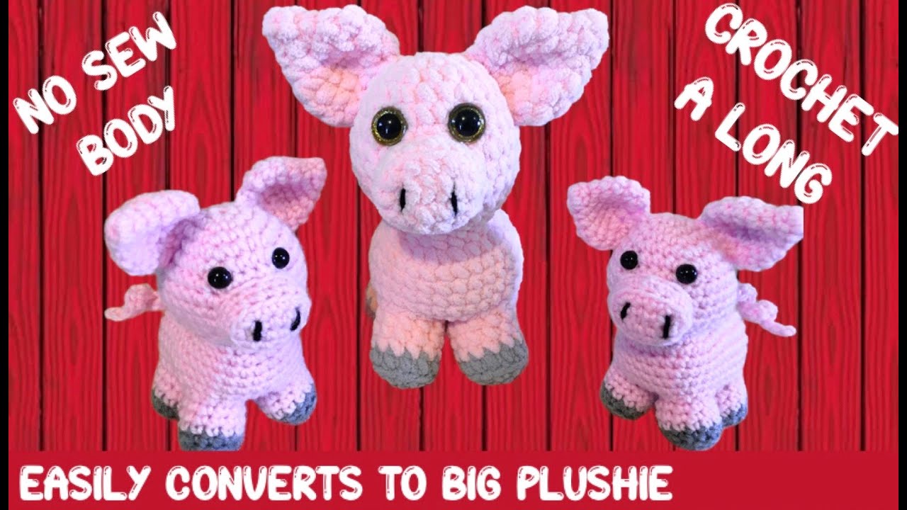 CROCHET PIG SAME PATTERN CAN BE MADE WITH PLUSH YARN
