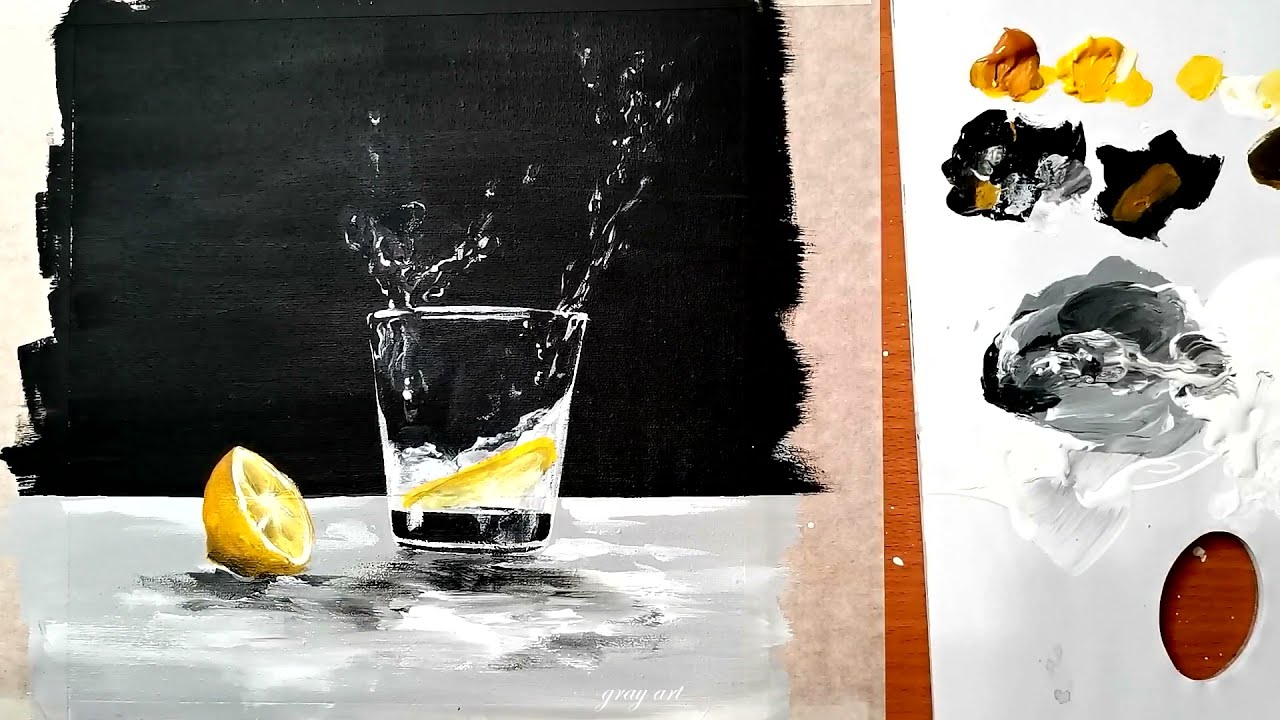 I draw a transparent glass / Acrylic painting for beginners / Аcrylic art