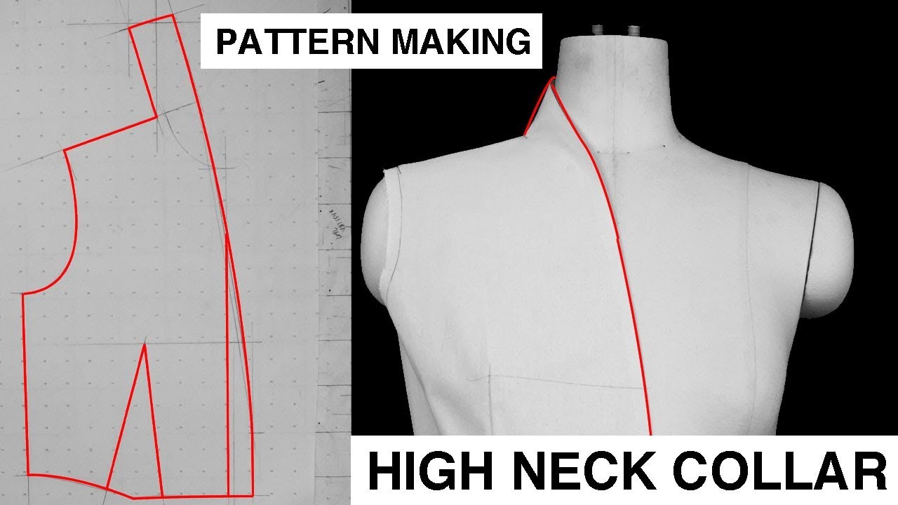 PATTERN MAKING | HIGH NECK COLLAR | HOW TO DRAFT STEP BY STEP