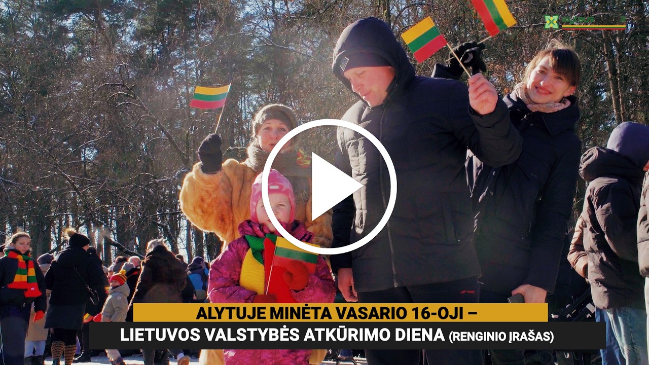 Alytuje minėta Vasario 16-oji – Lietuvos valstybės atkūrimo diena (renginio įrašas, nuotraukos)