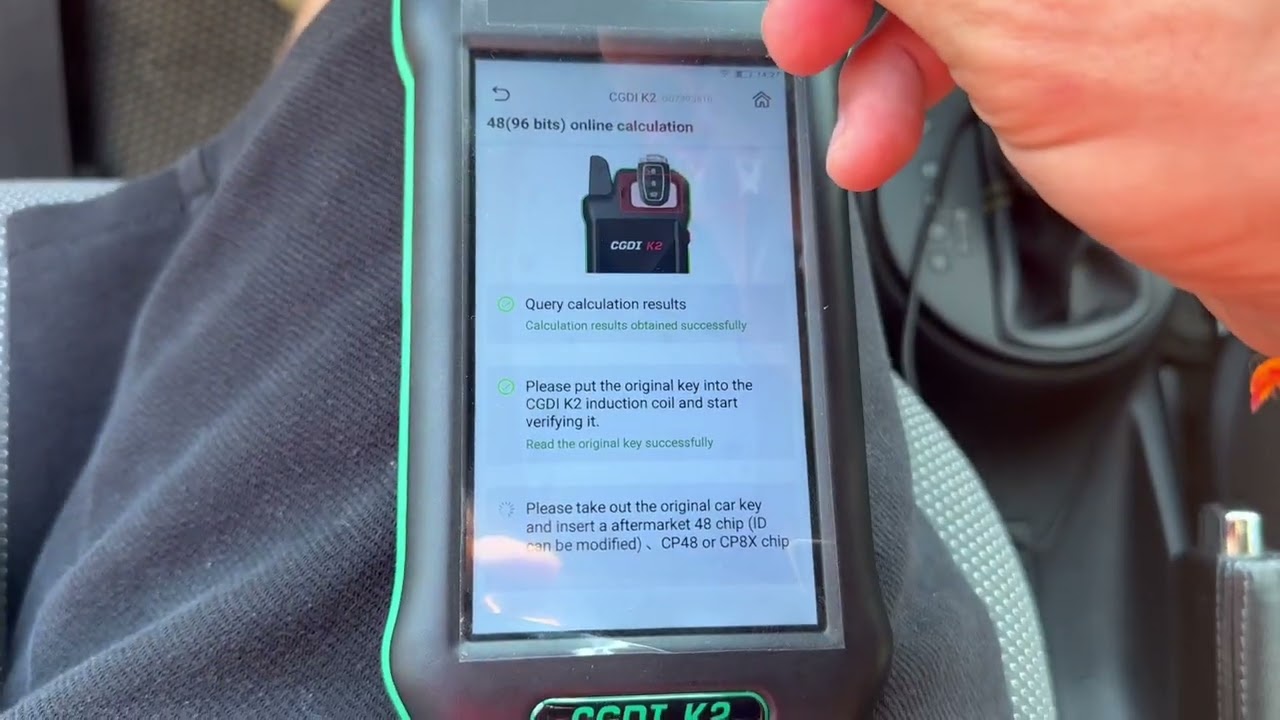 CGDI CG K2 ID48 copying, Skoda remote control preparation