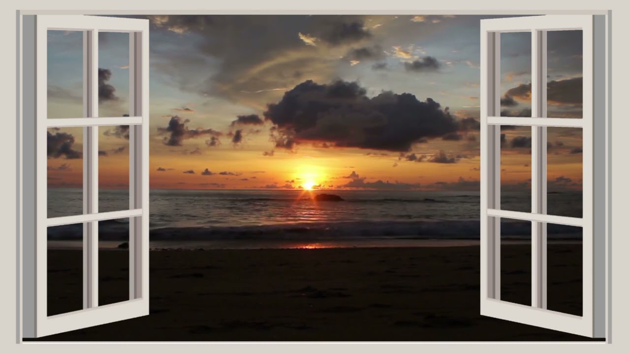 Sound of waves and Sunset | Window on the sea | Relaxing video