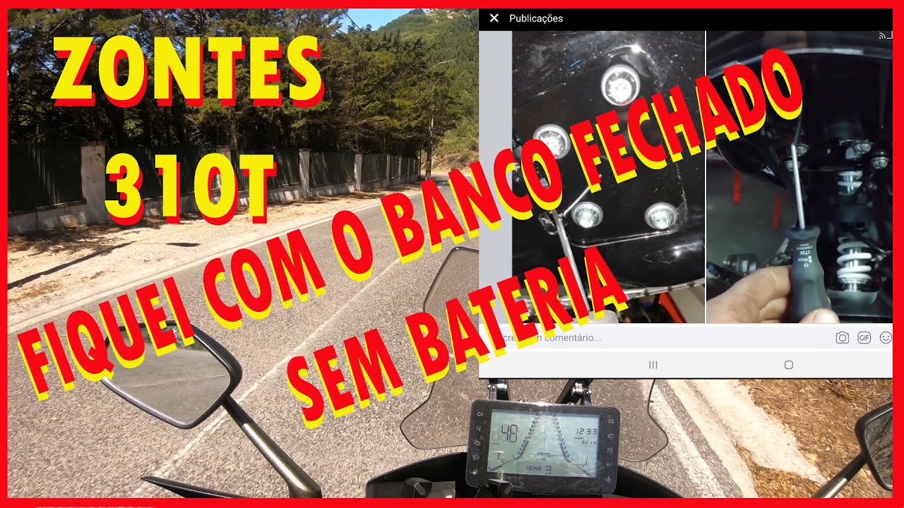 🚴 Zontes 310T - FIQUEI COM O BANCO FECHADO E SEM BATERIA