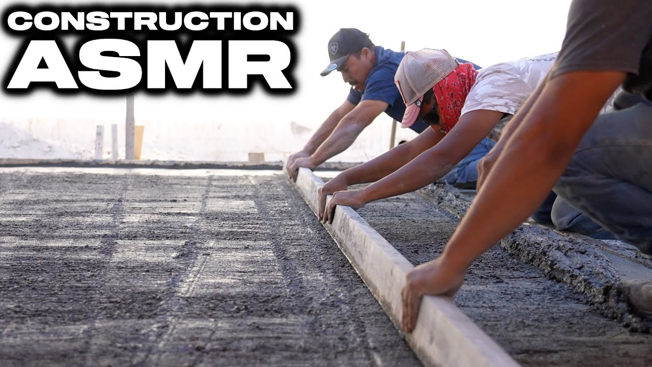 Construction ASMR (Concrete Foundation Pour)