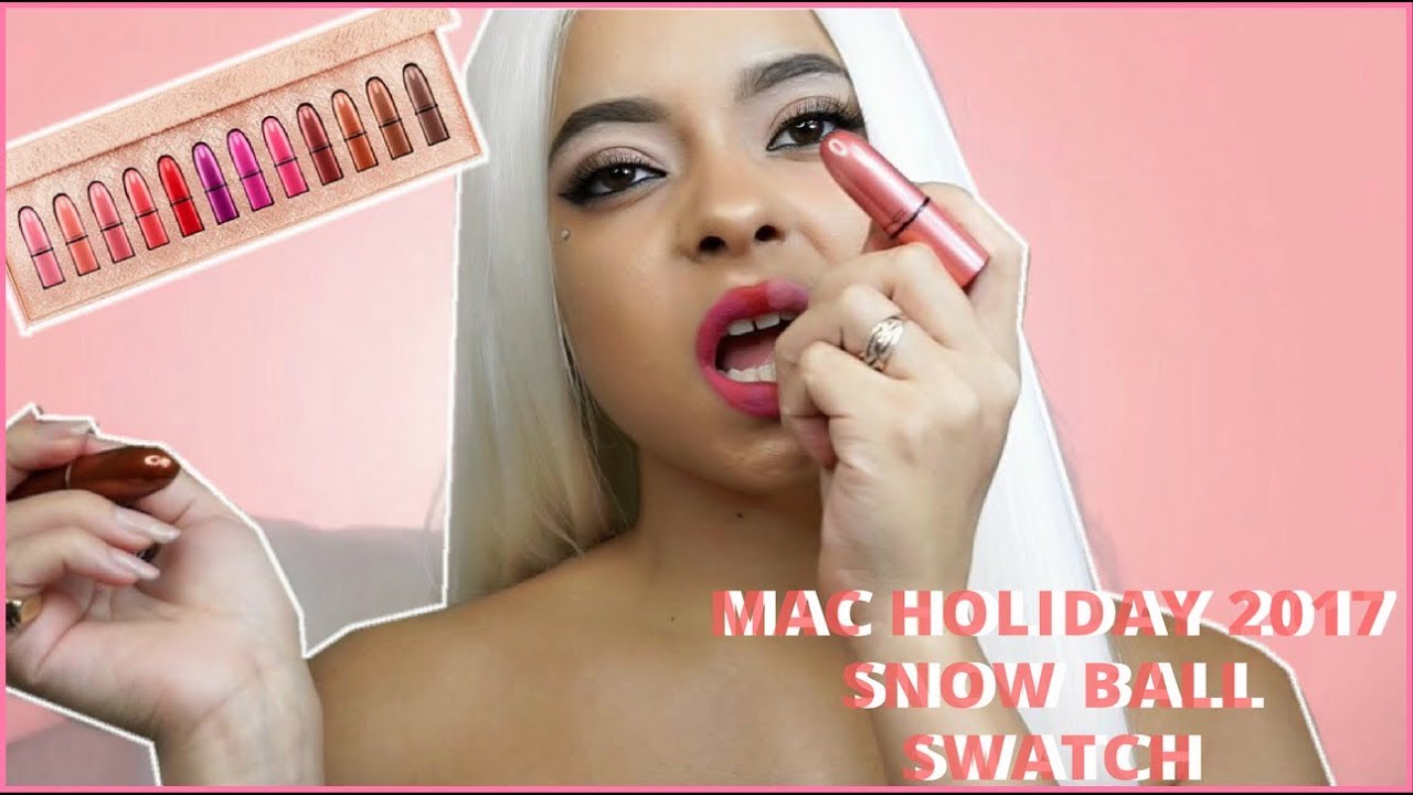 LIP SWATCH | MAC SNOW BALL LIPSTICK SET | DIMPLE FVCE