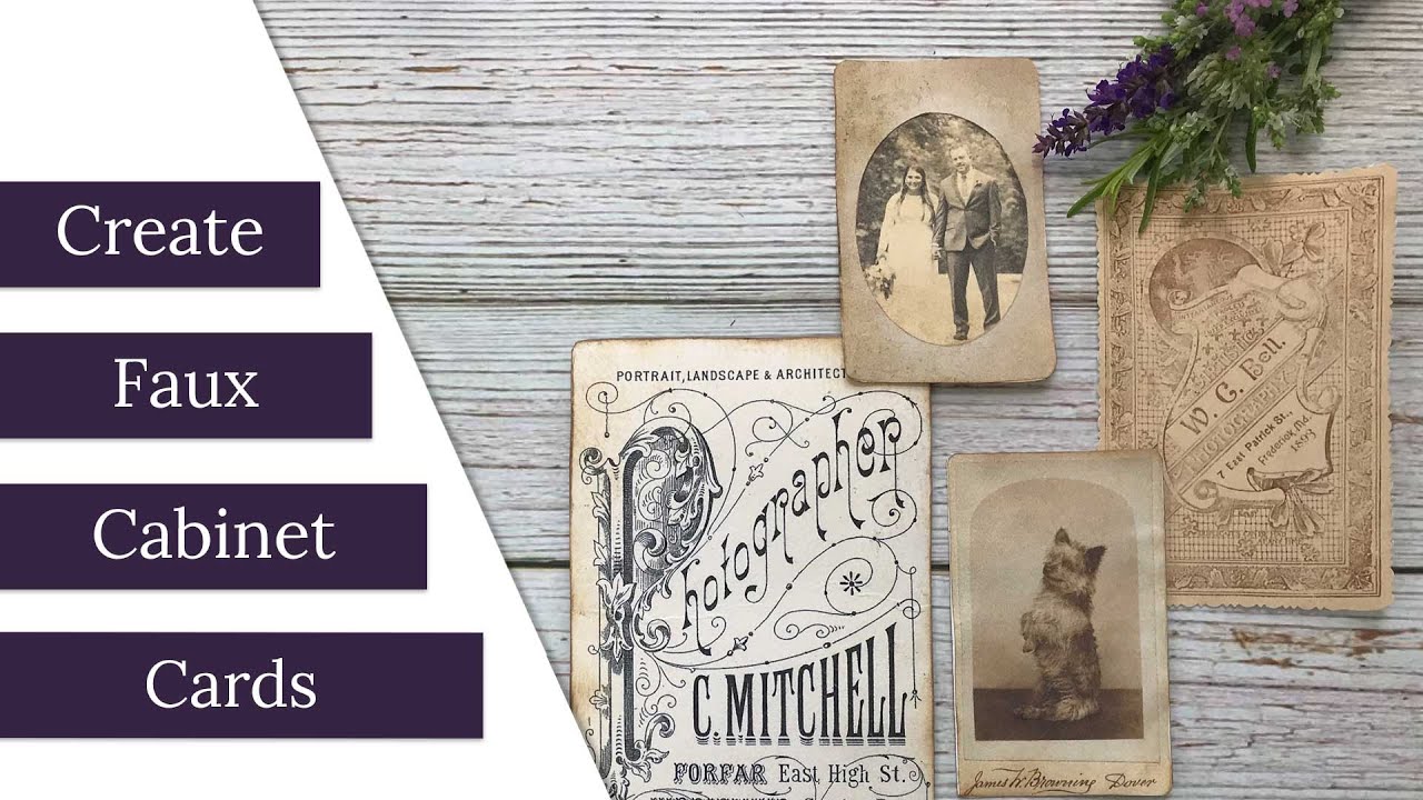 DIY Faux Antique Cabinet Cards