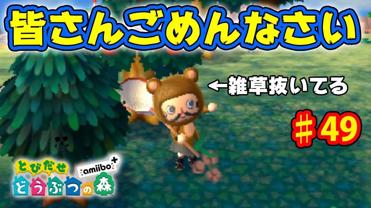 誘惑に負けて草むしりました。マジごめんちょ。 ♯49【とびだせどうぶつの森 実況プレイ】
