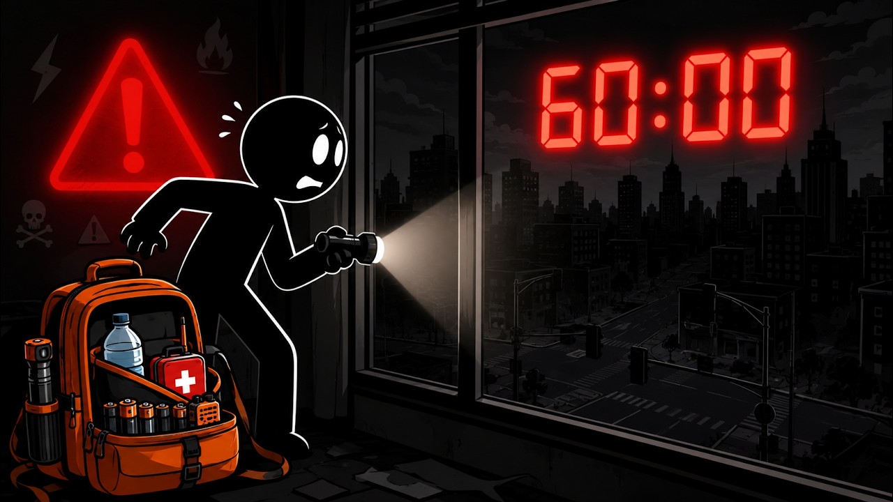 The First 60 Minutes of a Total Blackout: 7 Deadly Mistakes ⚡🌑⚠️ | Stickman Survival Lab