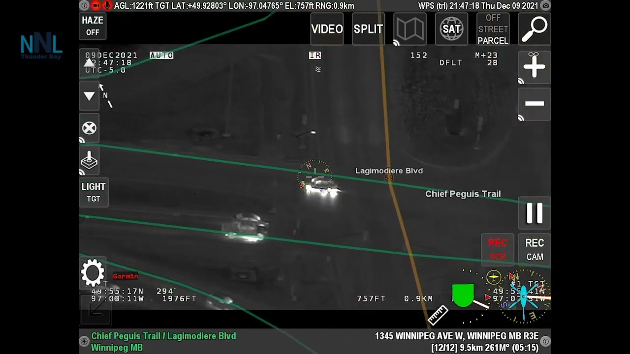 Winnipeg Police AIR1 in Action on Pursuit