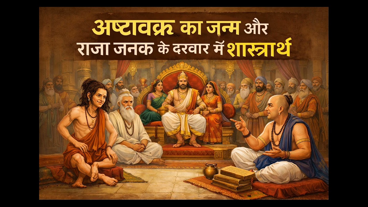 Ashtravakra ke janam ki kahani aur bandi nam ke vidwan ke sath raja janak ke darbar me shastrarth