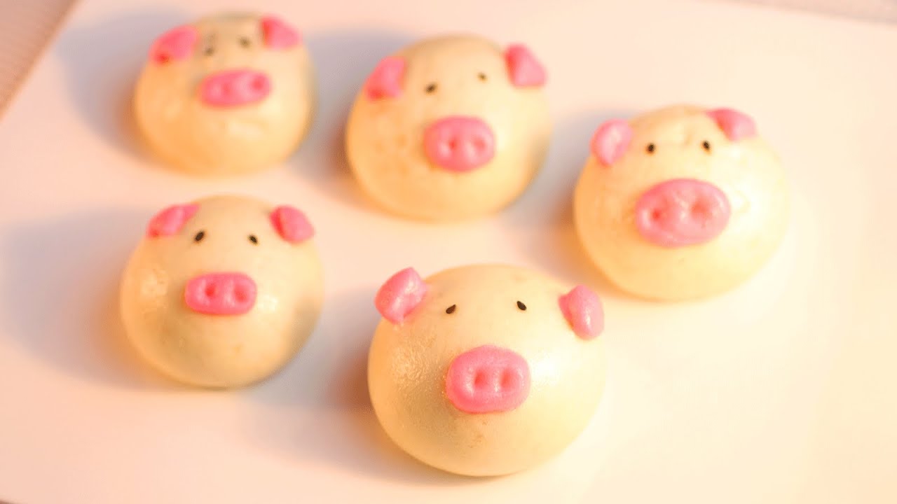 Steamed Piggy Buns / Mantou /小猪猪馒头