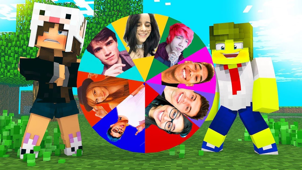ROLETA DE BEIJO DOS YOUTUBERS NO MINECRAFT !!
