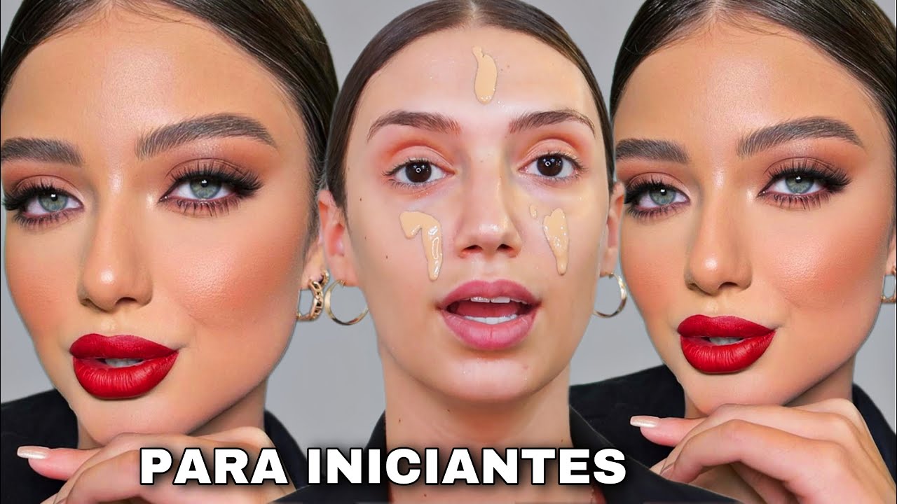 COMO FAZER UMA MAKE PARA FESTA *PARA INICIANTES* | MAQUIAGEM F&Aacute;CIL COM BATOM VERMELHO