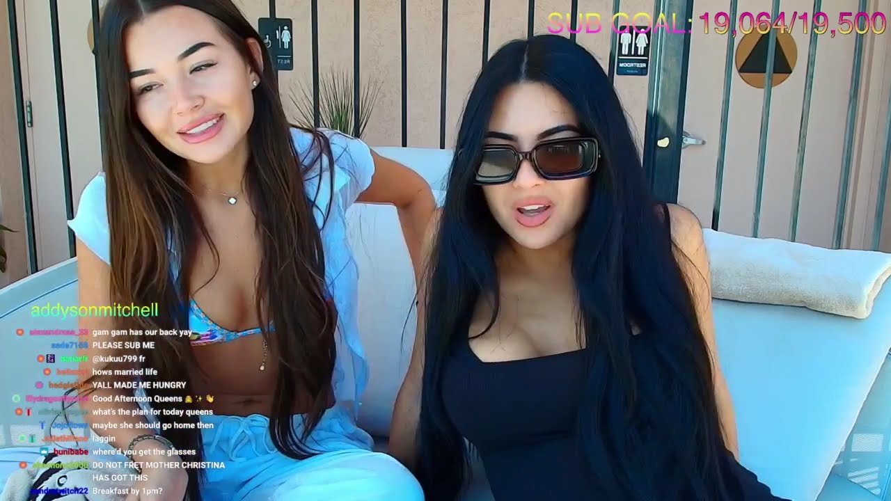 Christina and Amber breakfast pool side stream 