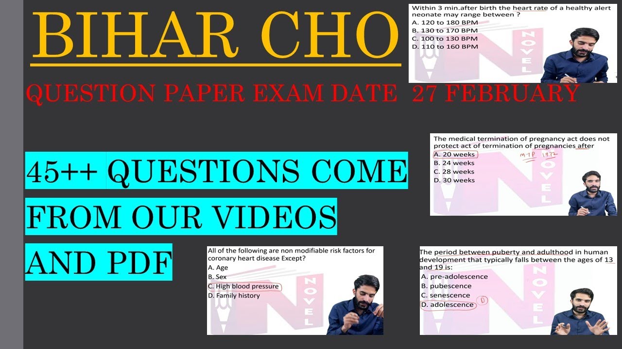 BIHAR CHO Question Paper 27 Feb 2021, 45++ Questions come from our Videos and PDF, Raju Sir #rajusir