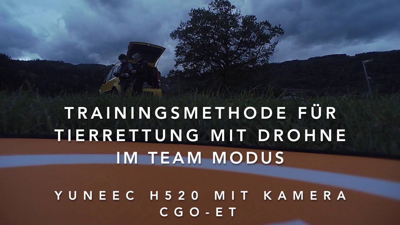 Drohne Yuneec H520 mit Kamera CGO ET  - Training Tiersuche mit Wärmeflasche als Ersatz 