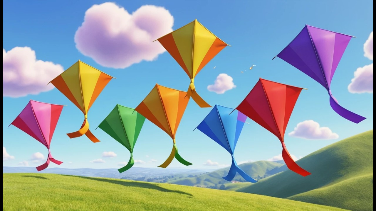 Seven Little Kites Glide Glide Glide | Sky Adventure & Counting Songs for Kids