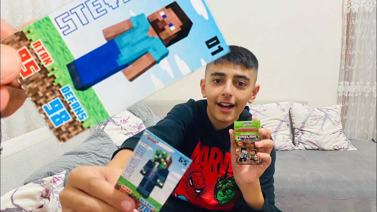 MİNECRAFT HOLOGRAMLI KART PAKETİ A&Ccedil;ILIŞI YAPTIK İSİMLERİ YANLIŞ YAZMIŞLAR /