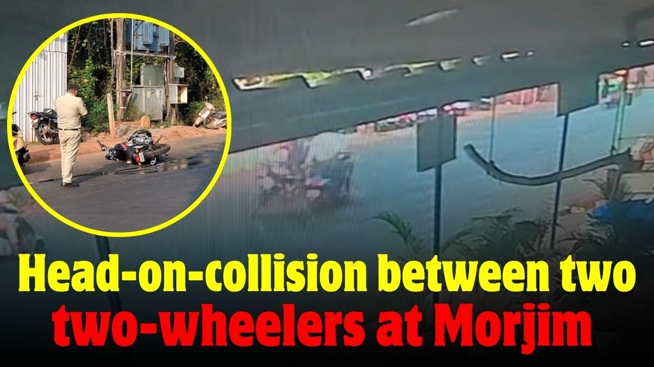 Head-on-collision between two two-wheelers at Morjim,