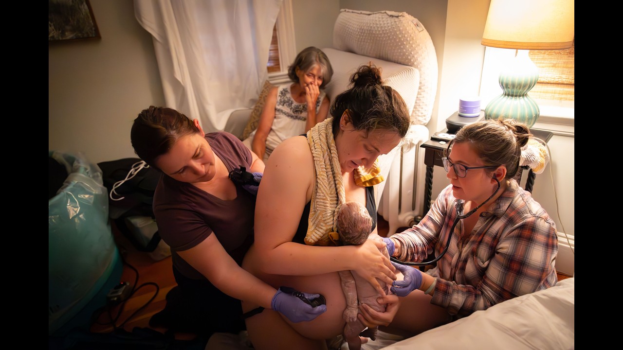 S3 Ep2 April: Twin homebirth with midwives, Baby A breech, Baby B transverse-cephalic