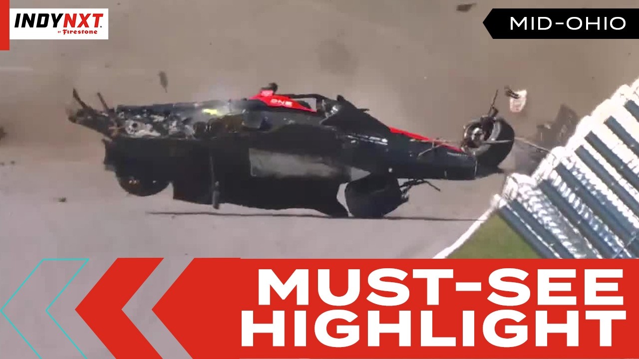 Sebastian Murray Goes Airborne in Massive Crash | 2025 INDY NXT at Mid-Ohio