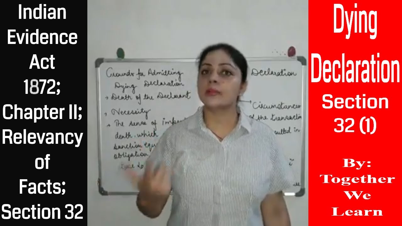 Dying Declaration || Indian Evidence Act, 1872 || Section 32 (1)