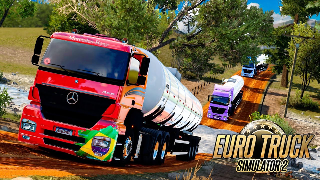 COMBOIO DE CAMINHÃO TANQUE SAINDO DA FAZENDA CARREGADO! - EURO TRUCK SIMULATOR 2