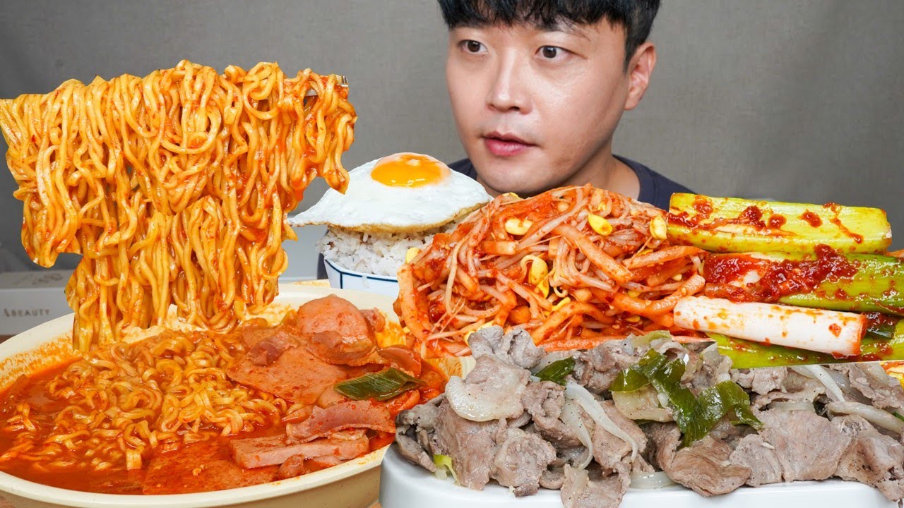 [와차밥] 부대찌개 제육볶음 대파김치 콩나물무생채 먹방 Korean Home Food ASMR MUKBANG REAL SOUND EATING