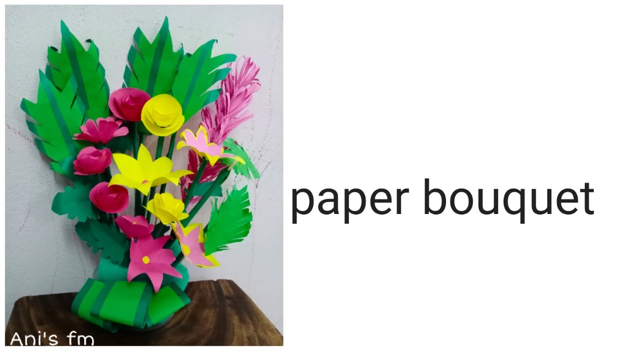 Paper bouquet/diy paper flowers making/divish art & craft/divish academy